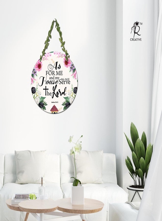 AR Creative As For Me - Bible Verse Wall Hanging For Home Decoration, Bible Quotes MDF Wooden Wall Art, Bible Verse, Home, Office Decor, Wall Wood Hanger (10.5 inch x 10.5 inch) - Image 2